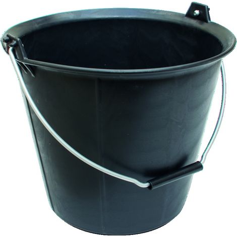 Seau en plastique renforcé gradué 13L noir - TALIAPLAST - 310107