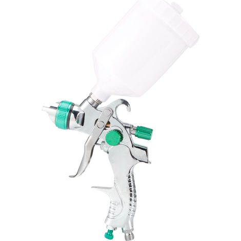 Pistolet à peinture à atomisation haute capacité, alimentation par gravité, pour meubles, vert (1/5)