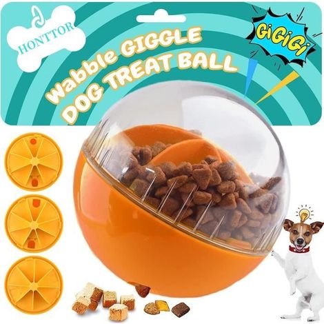 Jouet Distributeur de Nourriture - Chien - Balle Friandise - Alimentation Lente - ABS Non Toxique - 3 Vitesses (1/4)