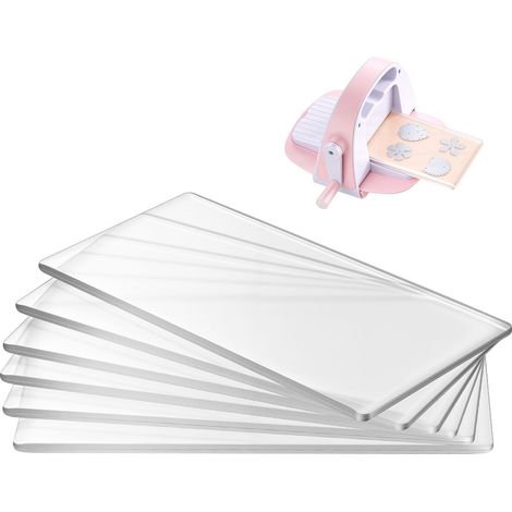 Plaques de Découpe, 6 PCS, 170x80x2,5 mm, Tapis Plastique en Polycarbonate Transparent, Compatible avec Machine de Découpe et de Gaufrage KM-1830, pour Scrapbooking et Création de Cartes (1/5)