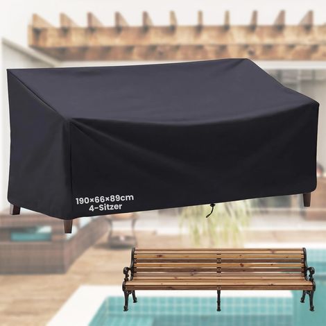 Housse Canape Exterieur, Housse de Banquette 4 Places, avec Ouvertures D'aération, pour Salon de Jardin, Balcon, Terrasse, 190×66×89cm (1/5)