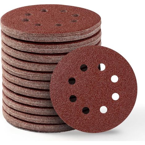 Schleifpapier 125mm Klett P60 8 Loch Rund 110 Stück Körnung 60 (1/5)