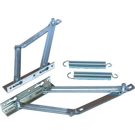 Cyclingcolors – Charnière pour meuble 68° – Kit de ferrures d'articulation pour lit simple avec rangement – Zinc galvanisé – Dimensions ressorts 3,55x23x298x74mm (1/3)