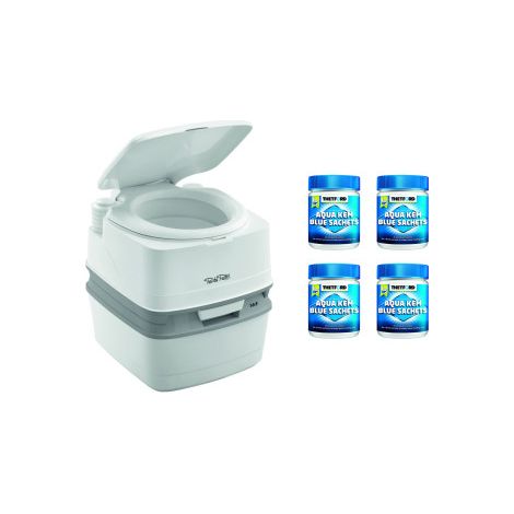 PACK THETFORD Toilette Portable 100% Autonome 21 Litres + 4x15 Sachets Traitement des Matières Camping car (1/3)