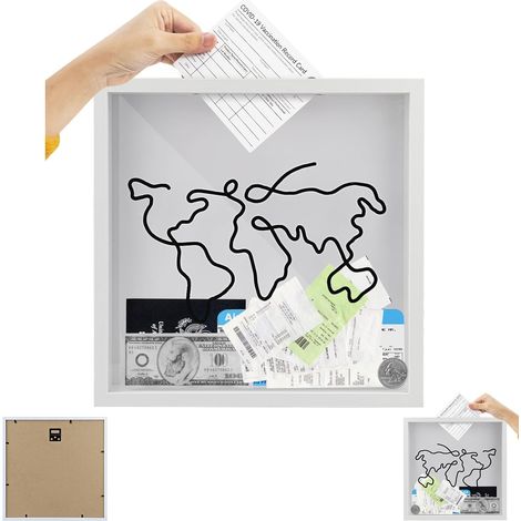 Boîte d'archive Adventure, Boîte de Voyage pour Souvenirs, Boîte mémoire de 28,9 cm pour Souvenirs, Boîtes à Souvenirs pour Souvenirs , Porte-Billet avec Carte du Monde pour Les Voyages au cinéma (1/5)