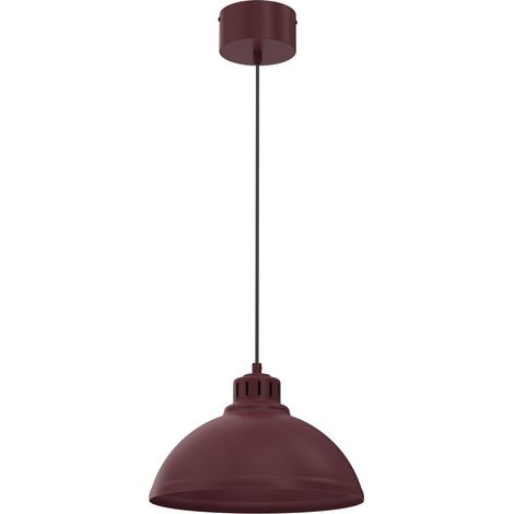 Lampe suspendue moderne bordeaux abat-jour 30 cm 1xE27 15W, style loft (1/5)