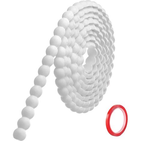 Moulure Murale Décorative Adhésive Blanc (3M x 20mm) Moulure en PVC Flexible avec Bordure Perlée 3D, Baguette de Finition Hydrofuge et À Peindre pour Mur, Cadre de Miroir et Bords (1/5)