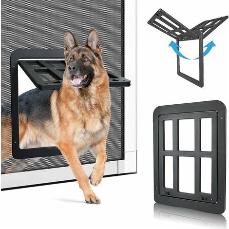 Chatière magnétique pour chien et chat – Dimensions 34 cm x 44 cm – Matériau ABS non toxique – Verrou coulissant – Installation facile (1/5)