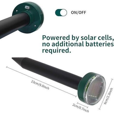 Pacchetto 4 Solar-Richiamo Talpa, Difesa Ultrasuoni, Modello Solare Intelligente, Impermeabile per Giardini e Prati (1/4)