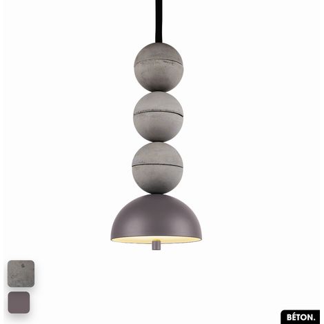 Lampe de suspension en béton - BOSFOR CONCRETE GRIS - SPARROW 3 BALLES LED 14W (1/2)