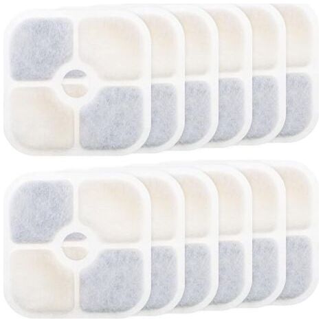 12 Stück Wasserbrunnenfilter, für Catit PIXI 43717, Aktivkohlefilter, Hohe Qualität - Nachfüllpackung - Brunnenfilter für Haustiere - Katzenbrunnen - Hundebrunnen (1/5)
