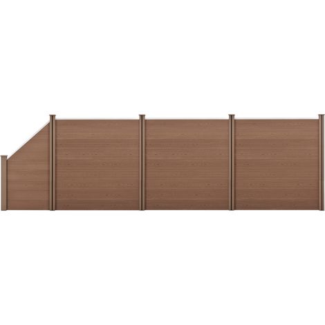 Valla de jardín de WPC - Pantalla de privacidad - 183 x 625 cm -  Marrón [neu.holz] (1/5)