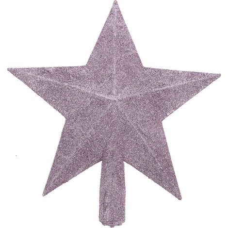 Étoile scintillante pour sapin de Noël de 20 cm, décoration pour sapin de Noël (rose)-20cm-Pink