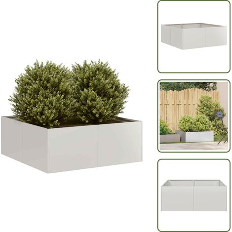 vidaXL Pflanzkübel 80x80x30 cm Edelstahl (1/5)