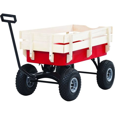 vidaXL Carrito de mano de jardín rojo 150 kg (1/2)