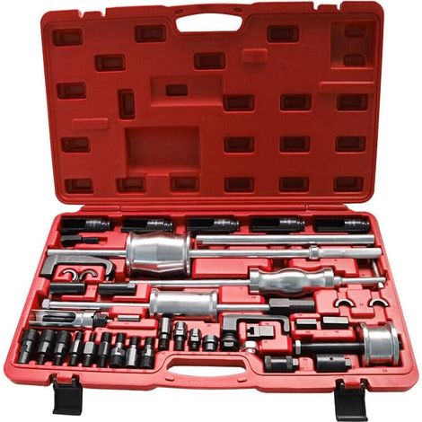 40pcs Diesel Injector Puller Remover Tool Universal Master Kit Slide Hammer Kit Universal Diesel Injector Tool Extractor Puller Injector Nozzles for Car Diesel (1/5)