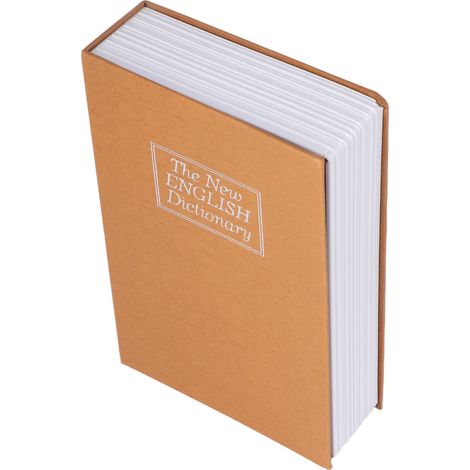 Coffre-fort portable factice en forme de livre avec serrure à combinaison pour cartes bancaires, bijoux et argent (marron)