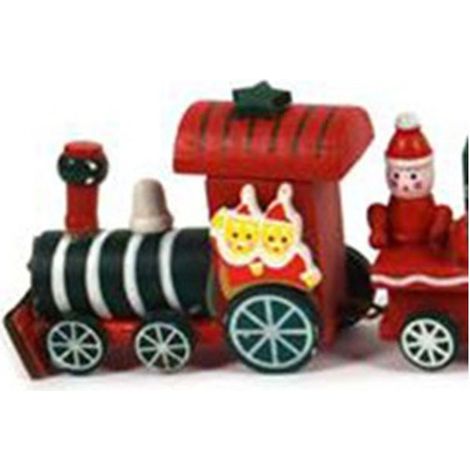treno in legno natalizio trenino con vagoni per decorazioni addobbi regalo bambini cm 32 (1/5)