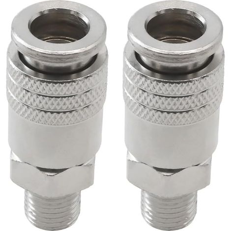 Lot de 2 raccords pneumatiques filetés mâles G1/4, pour compresseurs à connecteur rapide, accessoires compresseur d'air - (1/5)