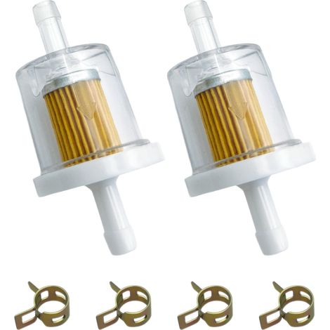 Rasentraktor 691035 8mm ID 6mm Benzinfilter Kraftstofffilter kompatibel mit Briggs Stratton Rasenmäher Toro Craftsman MTD Motorrad Moped Roller mit Kraftstoffschlauchklemmen
