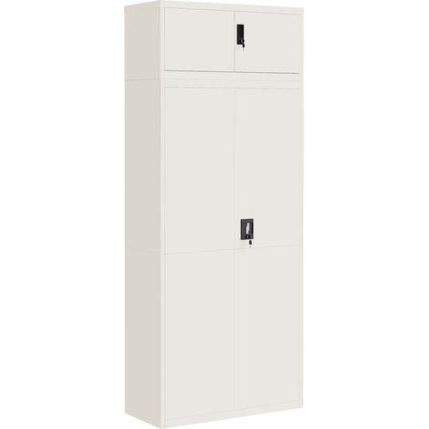 Maison Exclusive - Armario archivador de acero blanco 90x40x220 c
