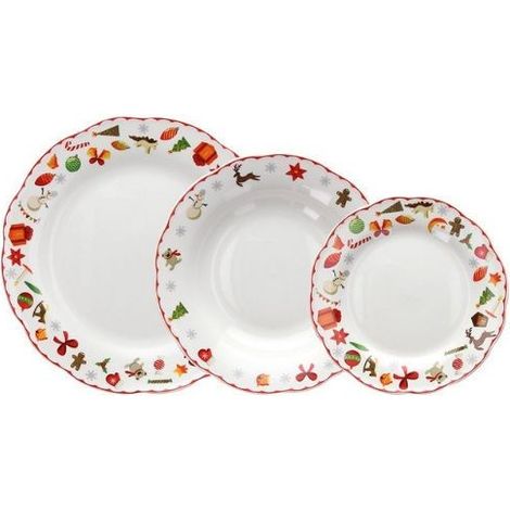 Servizio Tavola "Delish" - 18 Pezzi in Porcellana Multicolor Linea Poema (1/2)