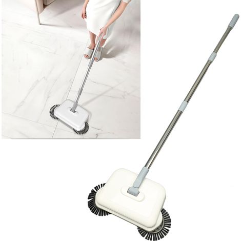 [Fregona manual] Fregona 2 en 1 para uso en seco y húmedo, rotación de 360°, funcionamiento silencioso para suelos de madera y baldosas. (1/5)