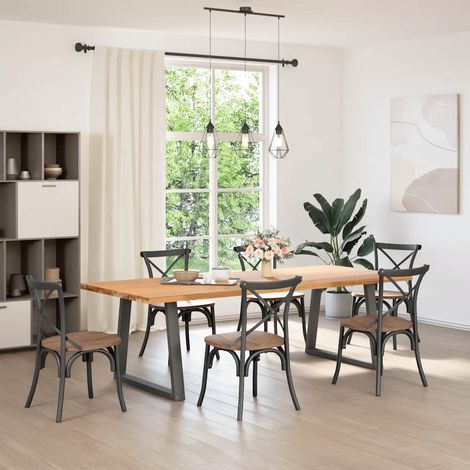 Maison Exclusive - Esstisch Beine V-Form 2 Stück Anthrazit 70x(72
