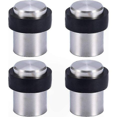 Set mit 4 Türstoppern aus Edelstahl, 4,5 cm, robust, zum Schutz von Wänden, gebürstete Metalloberfläche (1/5)