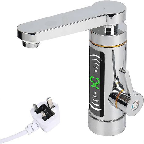 Robinet électrique instantané avec rotation à 360° - Bois d'érable et acier inoxydable - Contrôle numérique de la température par LED - Prise (1/5)