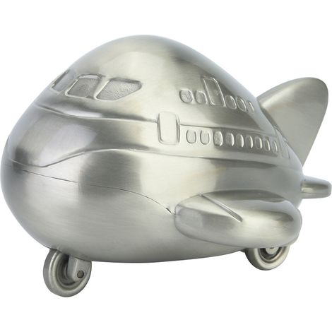 Tirelire Avion en Alliage de Zinc, Boîte à Monnaie pour Enfants, Coffret Cadeau Économiseur d'Argent, Forme d'Avion, Décoration Originale (1/5)