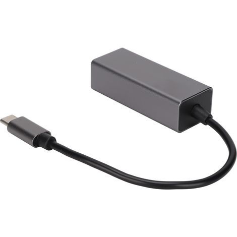 Adaptateur USB-C vers Ethernet RJ45 Gris, Connexion Stable pour MacBook Pro, Galaxy S9/S8/Note 10, Compatible PC Portables