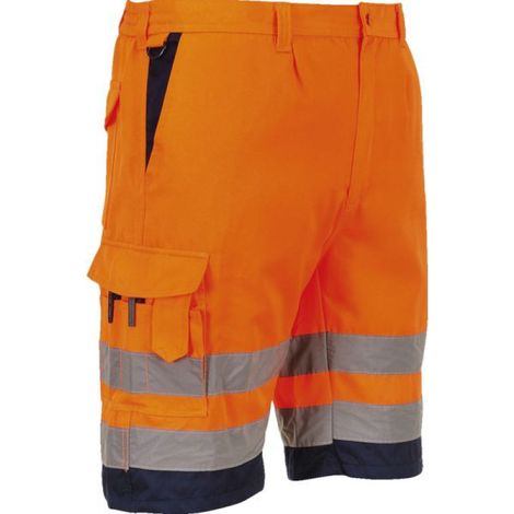 Bermuda Hivis Poly-Cotton Farbe: Orange/Navy Größe XXL - Portwest