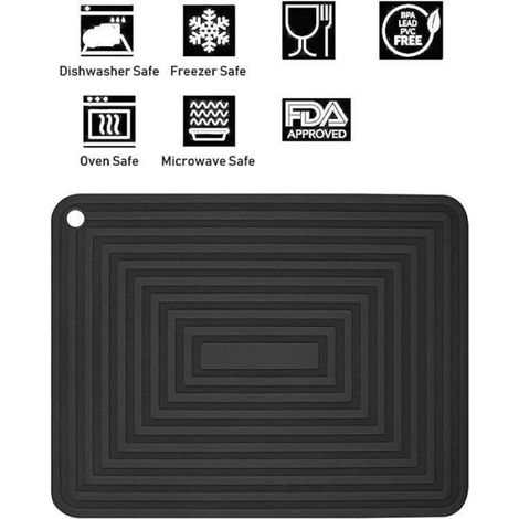 Dessous De Verre - Protection Induction - Résistant À La Chaleur - Antidérapant - Pour Casseroles Et Plats - Noir - Lot De 2 (1/5)