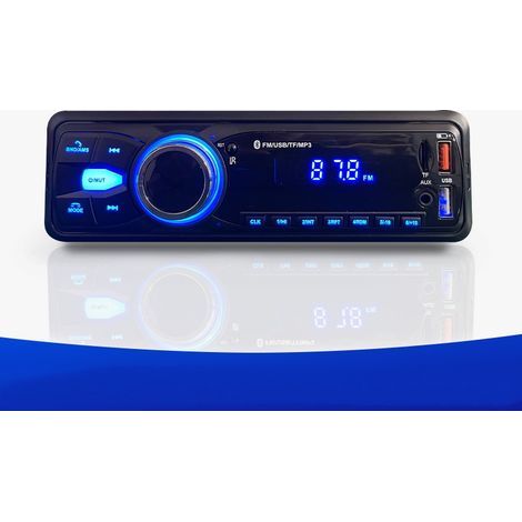 Autoradio Bluetooth Main Libre 5.0, FM Poste Radio Voiture Bluetooth, Autoradio 1 Din pour 12V Voiture Supporte 2 USB/AUX/SD/TF/MP3, Supporte iOS/Android (1/5)