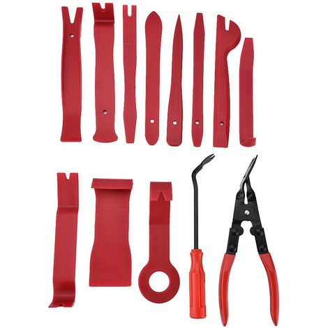 13-piece tool set for car audio system repair, interior disassembly and modification tool set, car screwdrivers, pliers, headlight switch set, blue  0.4--DTEKGAZ