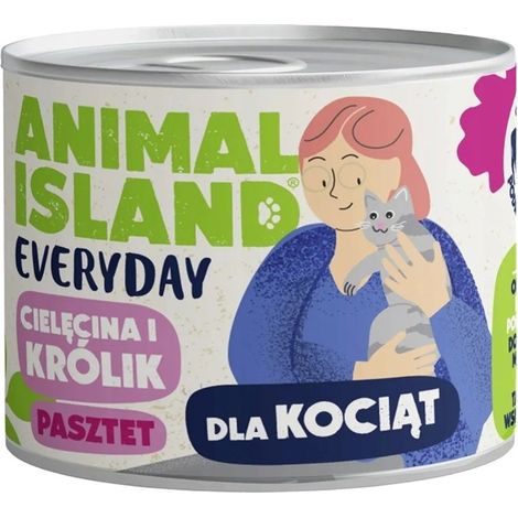 ANIMAL ISLAND veau/lapin pour chatons 12x185g