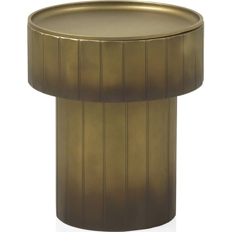 Table d'appoint dorée en métal avec plateau amovible - doré finition mate (1/4)
