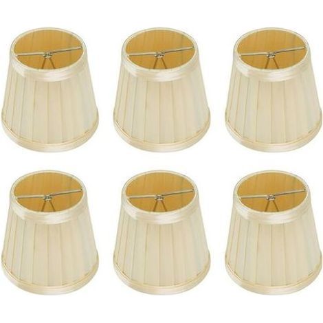Petit abat-jour, abat-jour en tissu, cache-abat-jour, mini-abat-jour, lot de 6 petits abat-jour à pince pour lustre, lustre, 8,5 x 12 x 11 cm (1/4)