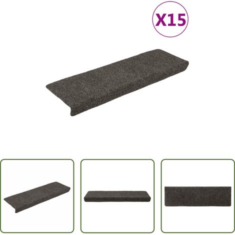 vidaXL Selbstklebend - Stufenmatten Selbstklebend 15 Stk. 65x21x4 cm Anthrazit Rechteckiger Rand (1/5)
