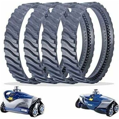 4 Chenilles de Remplacement Noir Nettoyeur Piscine Pneu Piste Roue R0526100 Compatible avec Zodiac Baracuda MX6/MX8 Nettoyage de Piscine Creusée (1/5)