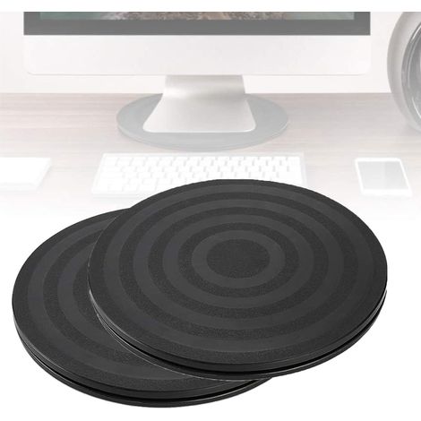 2 Pcs Tourne-Disque Rotatif Rotatif à 360 Degré Plateau Pivotant Support Pivotant Plateau Universel Rond Plateau Tournant Manuel avec Roulement à Bille en Acier pour Ordinateur Artisanat Noir (1/5)