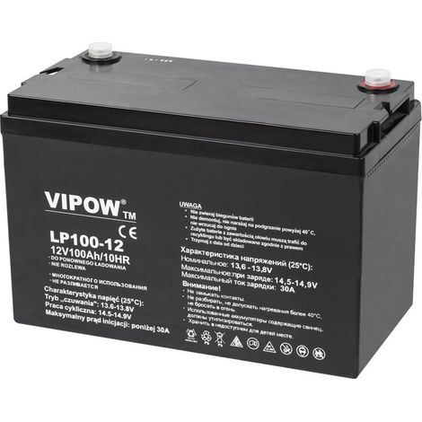 Vipow 12V 100Ah Gelbatterie Wartungsfrei Langlebig (1/2)