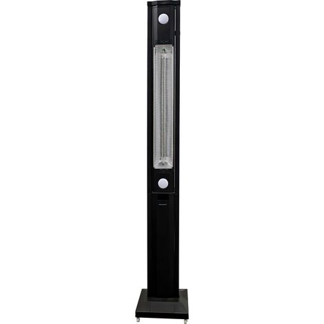 Stufa Elettrica ad infrarossi da Esterno 50x25x200 cm in Fibra di Carbonio con Luce Led Skyline Total Black