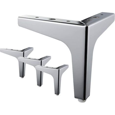 4 pieces furniture feet 15 cm bed legs with screws for sofa cabinet chair silver