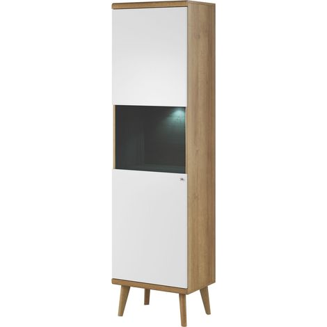 Tendencio – Vitrine scandinave 50 cm – Design sobre en bois – Pour espaces modernes – Cocon lumineux et chaleureux