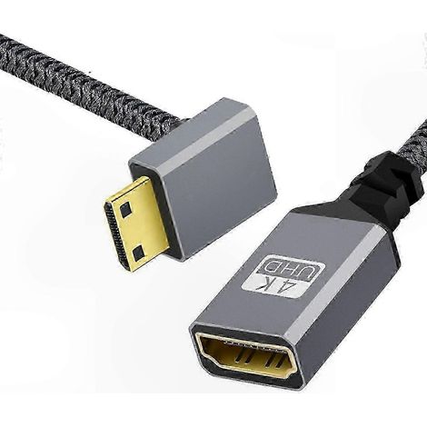 HDMI-auf-Mini-HDMI-Adapterkabel, 4K Ultra HD, 90°-Winkelstecker für hochauflösende Videoverlängerung (1/5)