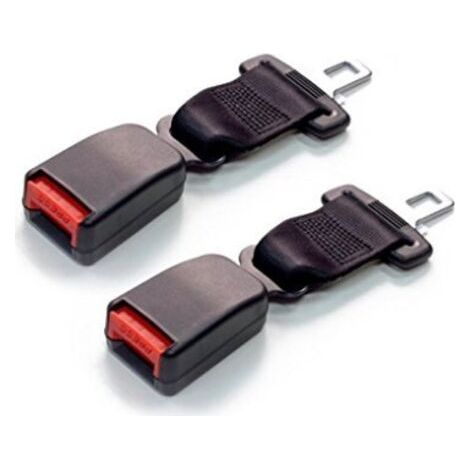Lot de 2 rallonges de ceinture de sécurité universelles pour voiture, sangle d'extension de ceinture de sécurité réglable 21 cm (noir)