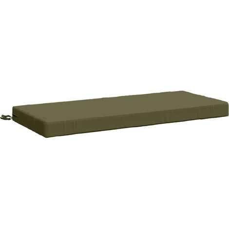 Cojín de banco SOEST 100% Poliéster Verde oliva 120 x 50 x 8 cm vidaXL