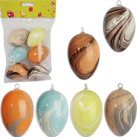 Set mit 6 bunten Plastikeiern zum Aufhängen – Osterdekoration, 6 cm (1/5)
